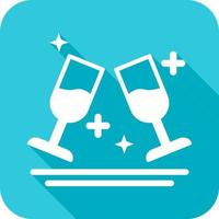 Two Glasses Romantic Vector Icon