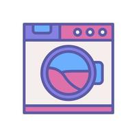 washing machine icon with filled color style vector