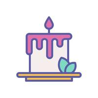 candle icon with filled color style vector