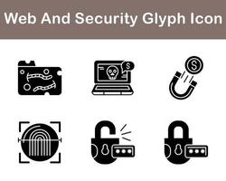 web y seguridad vector icono conjunto