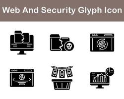 web y seguridad vector icono conjunto