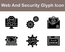 web y seguridad vector icono conjunto