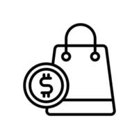 shopping bag icon for your website design, logo, app, UI. vector