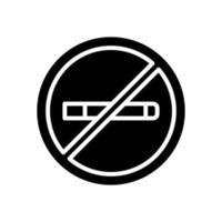 no smoking icon with glyph style vector