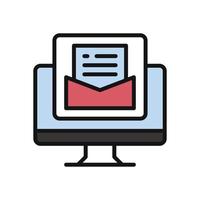 icono de correo electrónico para el diseño de su sitio web, logotipo, aplicación, interfaz de usuario. vector