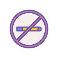 no smoking icon with filled color style vector