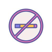 no smoking icon with filled color style vector