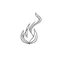 Simple Hand-Drawn Bonfire Outline in Flat Design vector