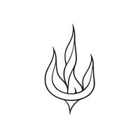 Simple Hand-Drawn Bonfire Outline in Flat Design vector