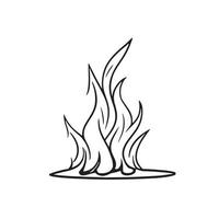 Simple Hand-Drawn Bonfire Outline in Flat Design vector