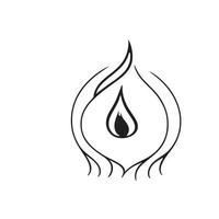 Simple Hand-Drawn Bonfire Outline in Flat Design vector