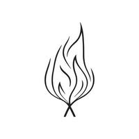 Simple Hand-Drawn Bonfire Outline in Flat Design vector