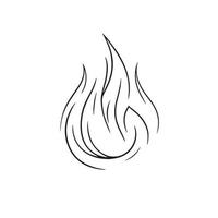 Simple Hand-Drawn Bonfire Outline in Flat Design vector