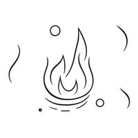 Simple Hand-Drawn Bonfire Outline in Flat Design vector