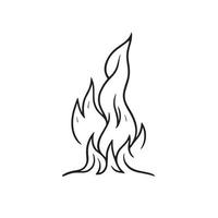 Simple Hand-Drawn Bonfire Outline in Flat Design vector