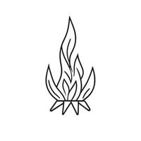 Simple Hand-Drawn Bonfire Outline in Flat Design vector