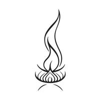 Simple Hand-Drawn Bonfire Outline in Flat Design vector