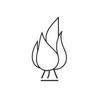 Simple Hand-Drawn Bonfire Outline in Flat Design vector