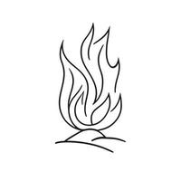 Simple Hand-Drawn Bonfire Outline in Flat Design vector