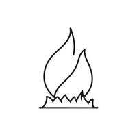 Simple Hand-Drawn Bonfire Outline in Flat Design vector
