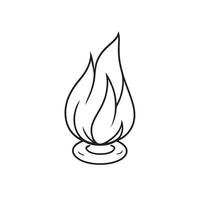 Simple Hand-Drawn Bonfire Outline in Flat Design vector