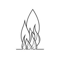 Simple Hand-Drawn Bonfire Outline in Flat Design vector