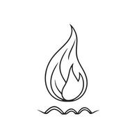 Simple Hand-Drawn Bonfire Outline in Flat Design vector