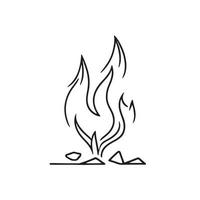 Simple Hand-Drawn Bonfire Outline in Flat Design vector