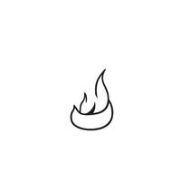 Simple Hand-Drawn Bonfire Outline in Flat Design vector