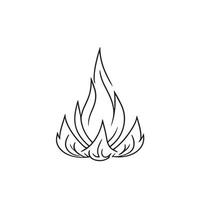 Simple Hand-Drawn Bonfire Outline in Flat Design vector