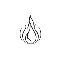 Simple Hand-Drawn Bonfire Outline in Flat Design vector