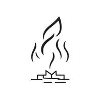 Simple Hand-Drawn Bonfire Outline in Flat Design vector