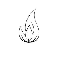 Simple Hand-Drawn Bonfire Outline in Flat Design vector