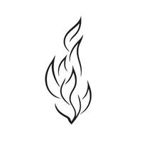 Simple Hand-Drawn Bonfire Outline in Flat Design vector