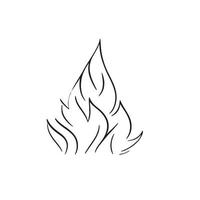 Simple Hand-Drawn Bonfire Outline in Flat Design vector