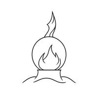 Simple Hand-Drawn Bonfire Outline in Flat Design vector