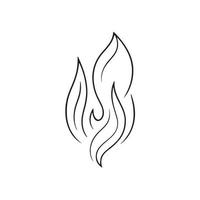 Simple Hand-Drawn Bonfire Outline in Flat Design vector