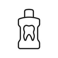 Mouthwash Line Icon. Mouth Wash Bottle Linear Pictogram. Dental Hygiene Outline Symbol. Clean and Freshness Mouth Sign. Dentistry Oral Rinse. Editable Stroke. Isolated Vector Illustration.