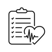 Patient Diagnosis Report Linear Pictogram. Medical Record Line Icon. Health Information on Clipboard Outline Icon. Hospital Note, Diagnostic Document. Editable Stroke. Isolated Vector Illustration.