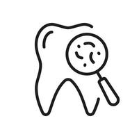 Tooth Bacteria Line Icon. Teeth Medical Exam Linear Pictogram. Oral Hygiene. Microbe and Infection. Dentistry Outline Symbol. Dental Treatment Sign. Editable Stroke. Isolated Vector Illustration.