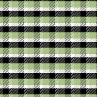 Plaid check patten in green, white and gray.Seamless fabric texture for print. vector