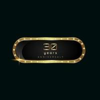 30 years celebration Golden buttons and premium banner on dark background use for as luxury button concept design vector