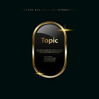 Golden buttons and premium banner on dark background use for as luxury UI concept design, gold infographic vector design