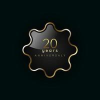 20 years anniversary Luxury gold element, button, symbol, Golden button and premium banner on dark background vector