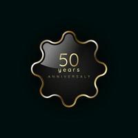 50 years anniversary Luxury gold element, button, symbol, Golden button and premium banner on dark background vector