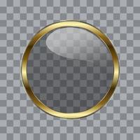 Transparency golden button, luxury user interface circular processing button vector illustration design