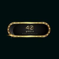 40 years celebration Golden buttons and premium banner on dark background use for as luxury button concept design vector