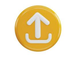 Upload up arrow button 3d rendering vector icon illustration