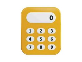 Calculator button with 3d vector icon illustration