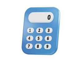 Calculator button with 3d vector icon illustration